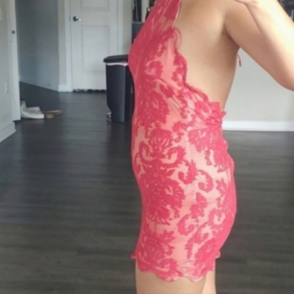 Elegant Red Lace Dress